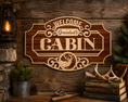 Load image into Gallery viewer, Personalized Wood Welcome Sign | Custom Cabin, Garage, Man Cave & Hunting Lodge Sign