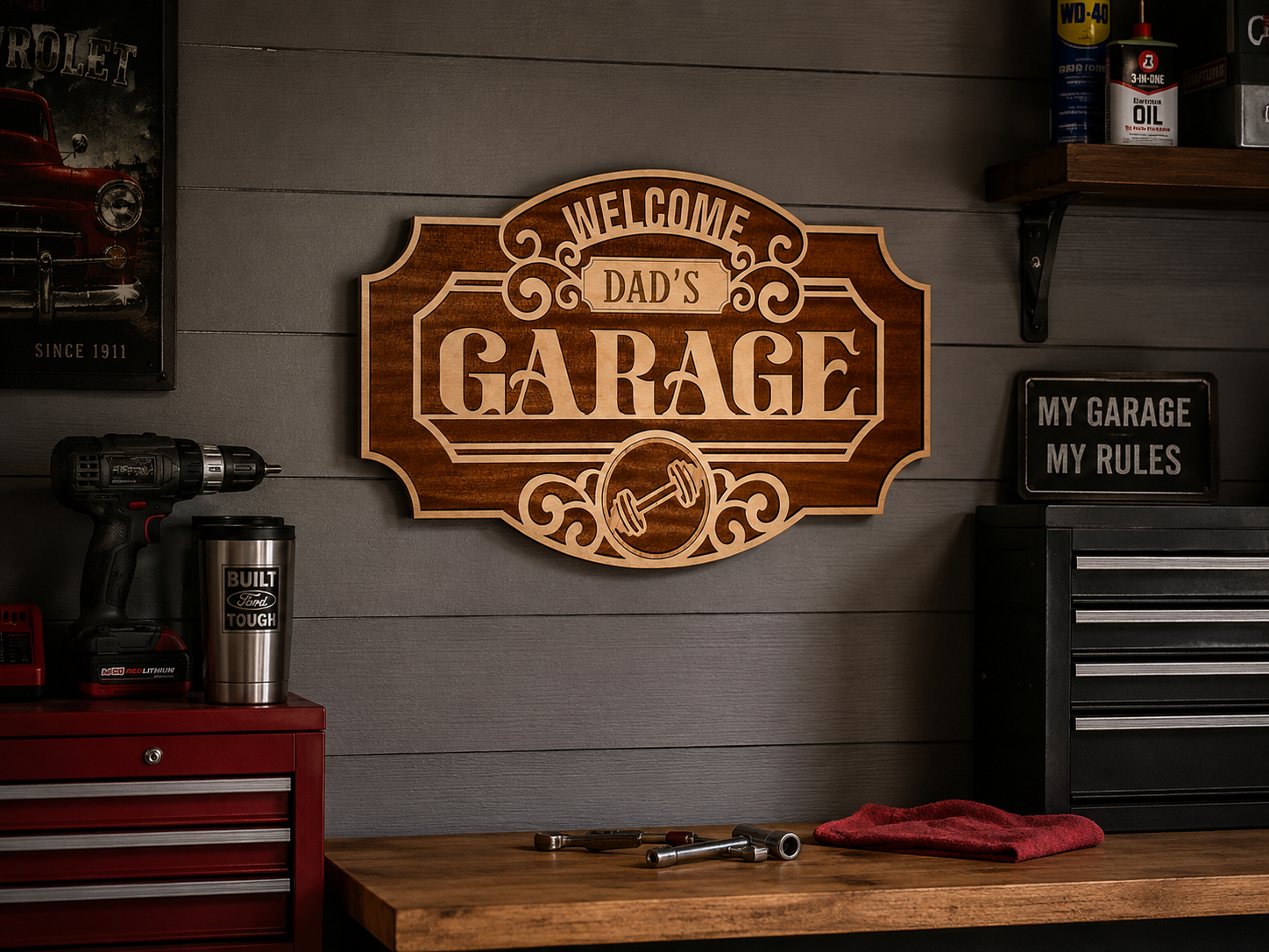 Personalized Wood Welcome Sign | Custom Cabin, Garage, Man Cave & Hunting Lodge Sign