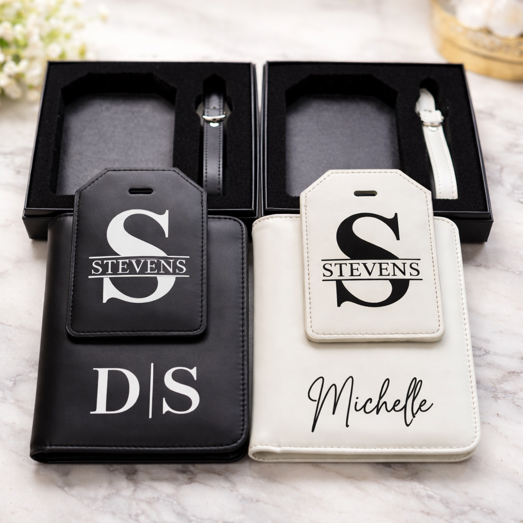 Personalized Passport Wallet & Luggage Tag Travel Set