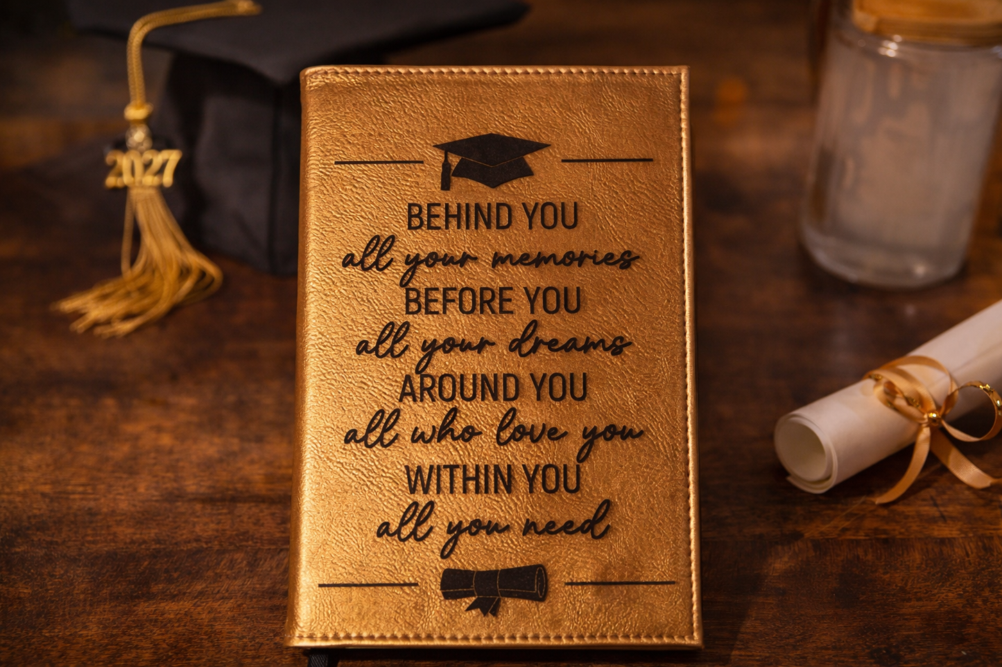 Personalized Graduation Leather Journal – Inspirational Keepsake Gift
