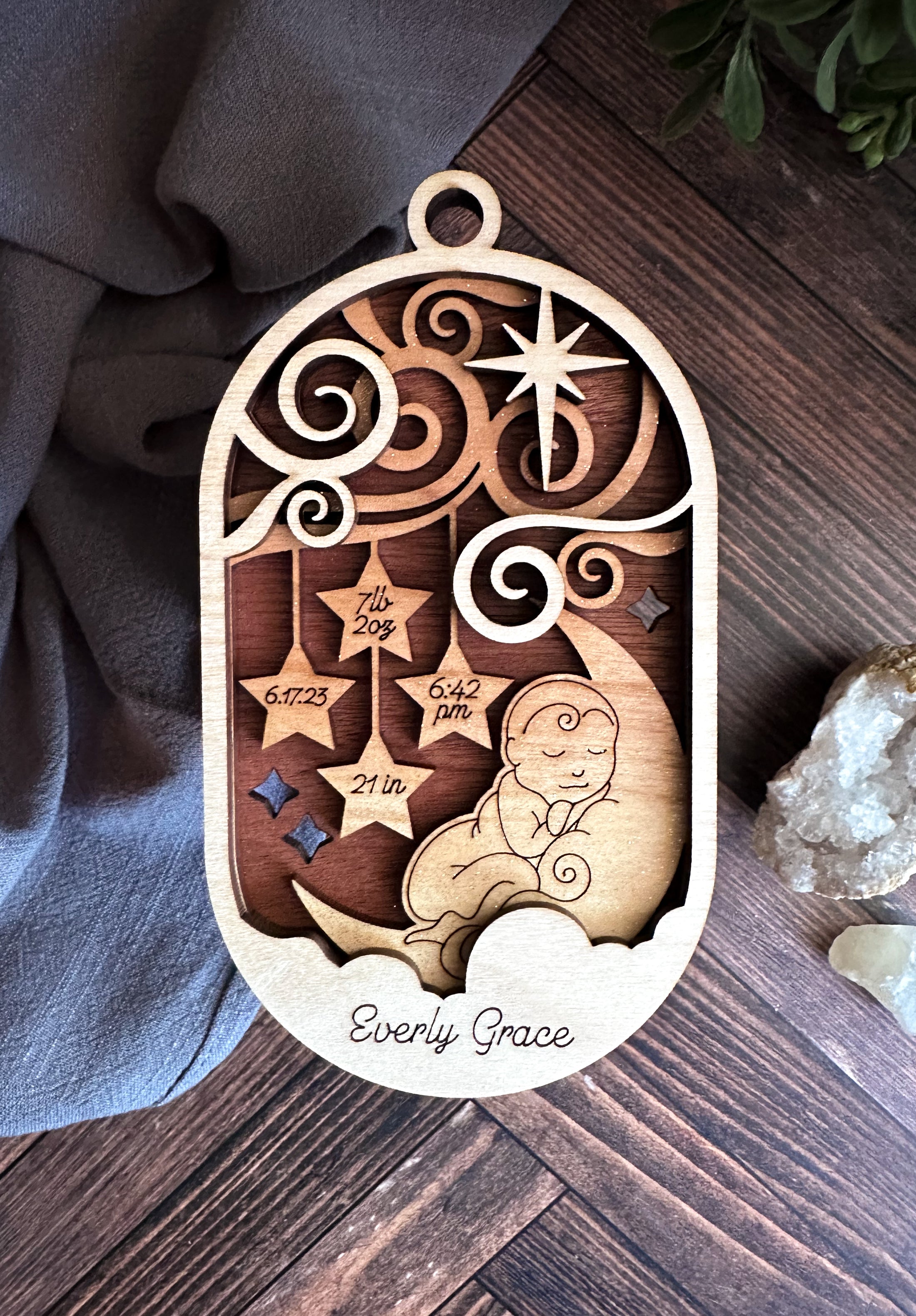 Personalized 3D Layered Birth Announcement