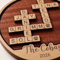 Load image into Gallery viewer, Personalized Family Crossword Sign — Ornament or 11.5" Tabletop with Stand.
