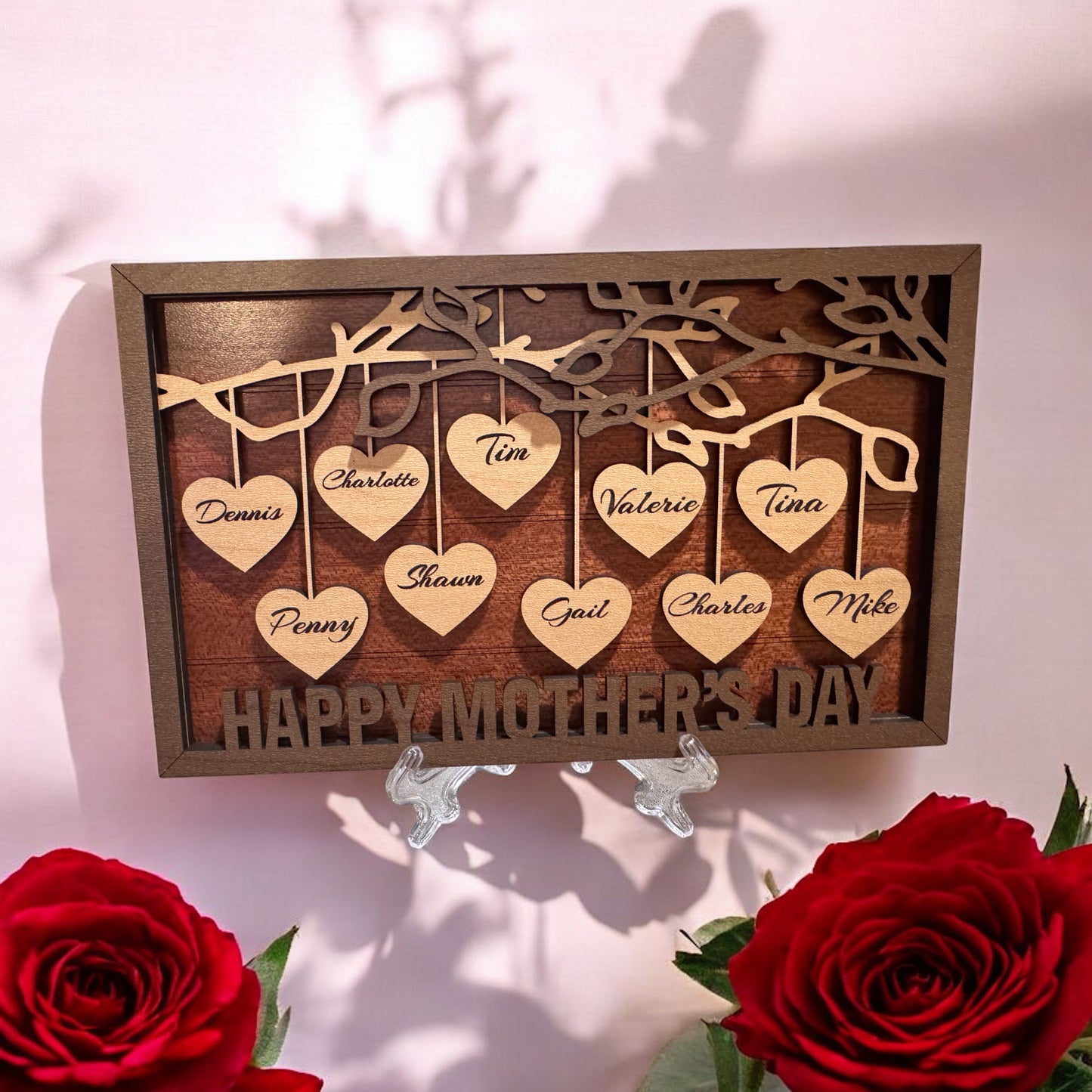 Hanging Hearts Family Frame