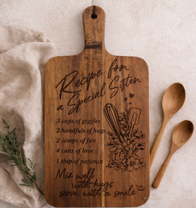 Personalized Recipe Cutting Board